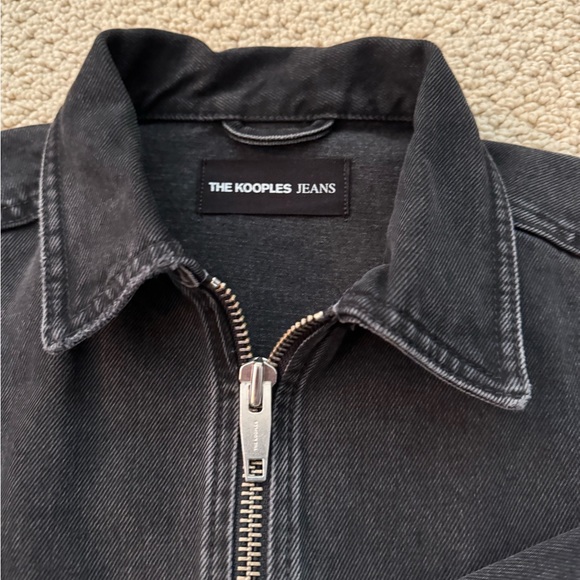The Kooples Denim Jacket with Removeable Leather-Effect Belt - Picture 2 of 5